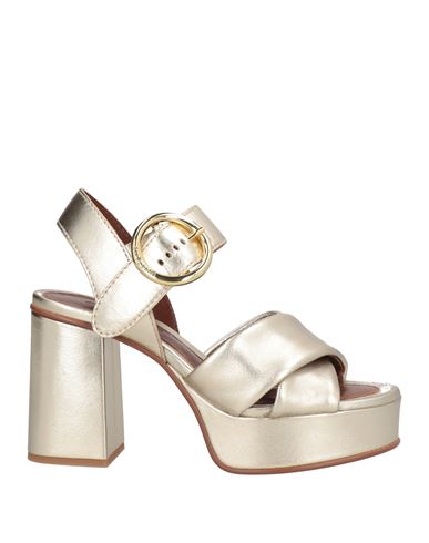 See By Chloé Woman Sandals Platinum Size 6 Leather In Silver