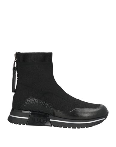 Liu •jo Woman Sneakers Black Size 7 Textile Fibers, Synthetisches Material In Black