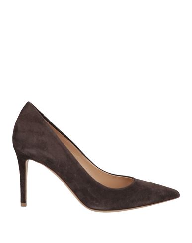 Deimille Woman Pumps Dark Brown Size 7 Leather In Brown