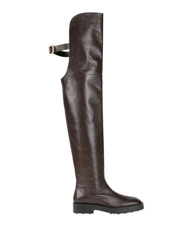 Tod's Woman Boot Dark Brown Size 10 Leather In Brown