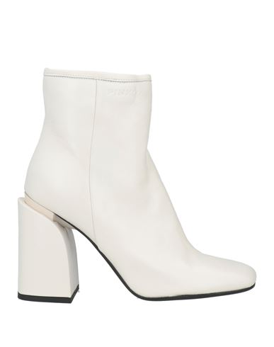Pinko Woman Ankle Boots Ivory Size 9 Leather In White