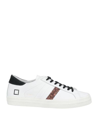 Date D. A.t. E. Woman Sneakers White Size 9.5 Calfskin, Textile Fibers In White