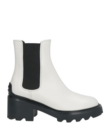 Tod's Woman Ankle Boots White Size 10 Leather