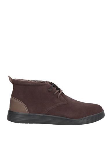 Hey Dude Man Ankle Boots Dark Brown Size 9 Leather In Brown