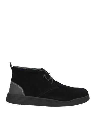 Hey Dude Man Ankle Boots Black Size 9 Leather In Black