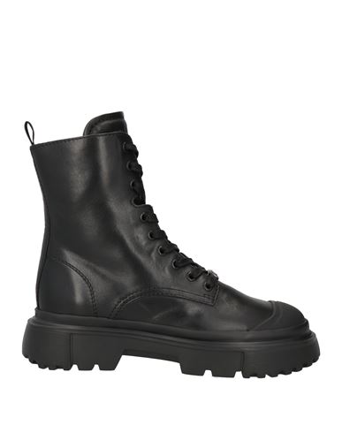 Hogan Woman Ankle Boots Black Size 9.5 Leather In Black