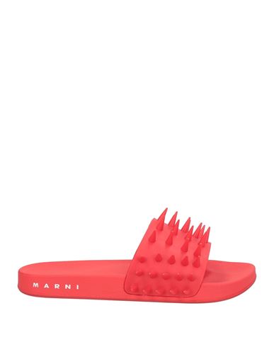 Marni Man Sandals Tomato Red Size Xl Rubber In Tomato Red