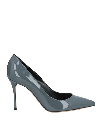 Sergio Rossi Woman Pumps Grey Size 8.5 Leather In Grey