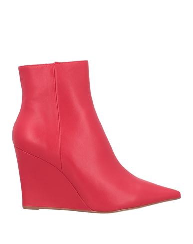 Lola Cruz Woman Ankle Boots Red Size 8 Leather In Red
