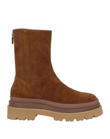 Lola Cruz Woman Ankle Boots Khaki Size 8 Leather In Beige