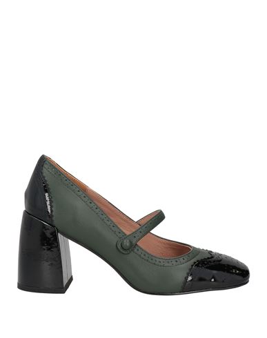 Bibi Lou Woman Pumps Dark Green Size 8 Leather In Green