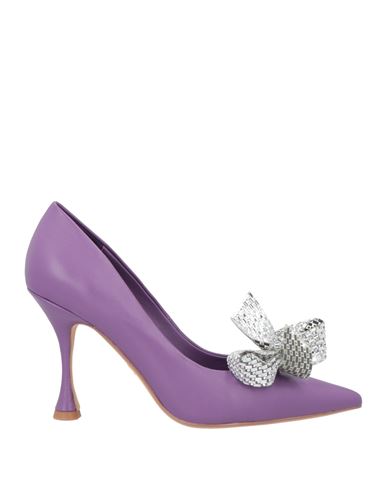 Lola Cruz Woman Pumps Purple Size 8 Leather In Purple