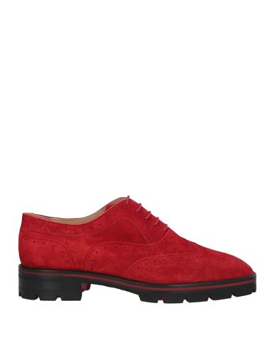Christian Louboutin Woman Lace-up Shoes Red Size 6 Leather