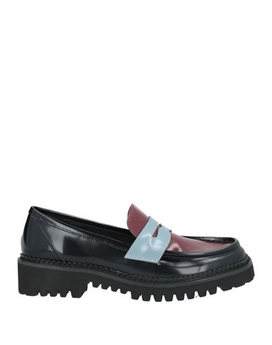Bibi Lou Woman Loafers Midnight Blue Size 7 Leather In Blue