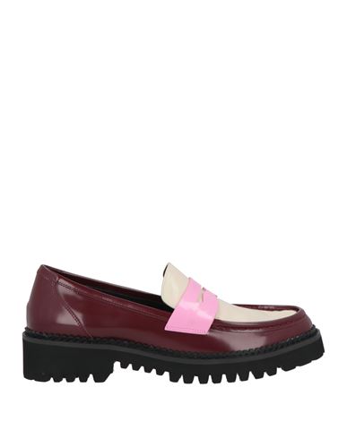 Shop Bibi Lou Woman Loafers Burgundy Size 8 Leather In Red
