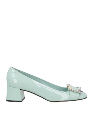 Sergio Rossi Woman Pumps Sky Blue Size 11 Leather