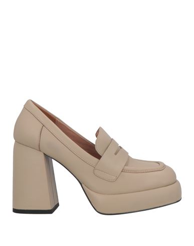 Bibi Lou Woman Loafers Light Brown Size 10 Soft Leather In Grey