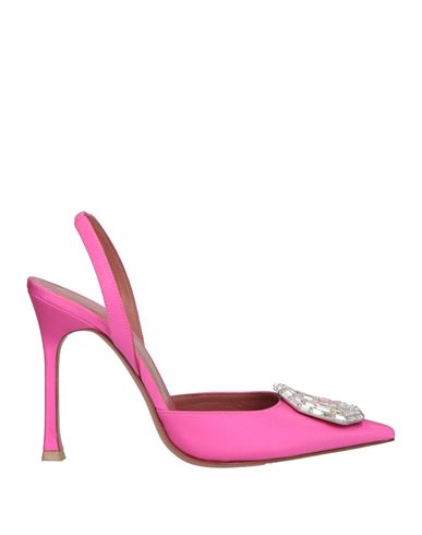 Amina Muaddi Woman Pumps Fuchsia Size 6 Textile Fibers