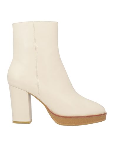 Lola Cruz Woman Ankle Boots Off White Size 8 Leather In Off White