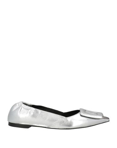 Bibi Lou Woman Ballet Flats Silver Size 8 Leather In Silver