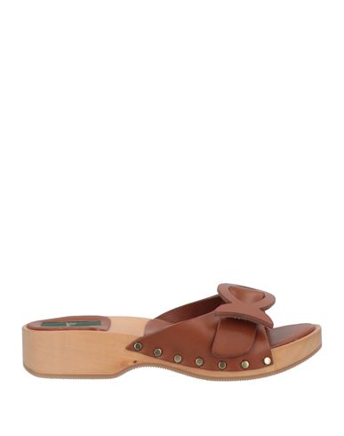 Pucci Mules Aus Leder Mit Applikationen In Brown