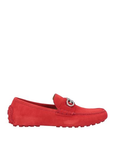 Ferragamo Man Loafers Tomato Red Size 9 Leather In Tomato Red
