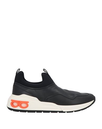 Ferragamo Man Sneakers Black Size 8.5 Calfskin In Black