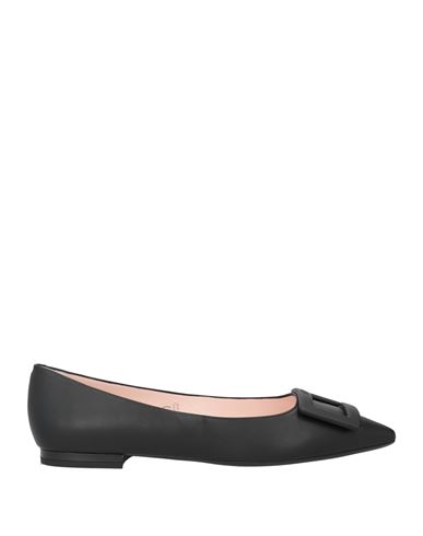 Roger Vivier Woman Ballet Flats Black Size 10 Leather In Black