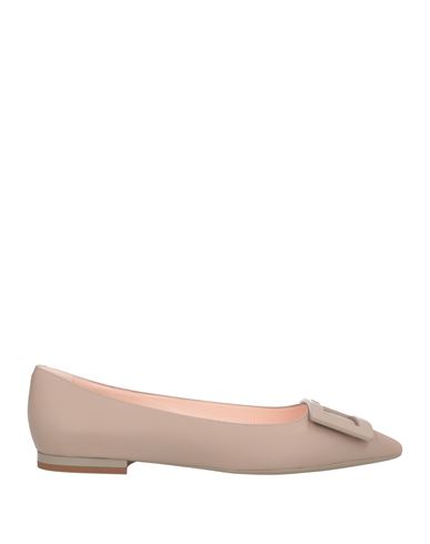 Roger Vivier Woman Ballet Flats Taupe Size 7 Leather In Gray