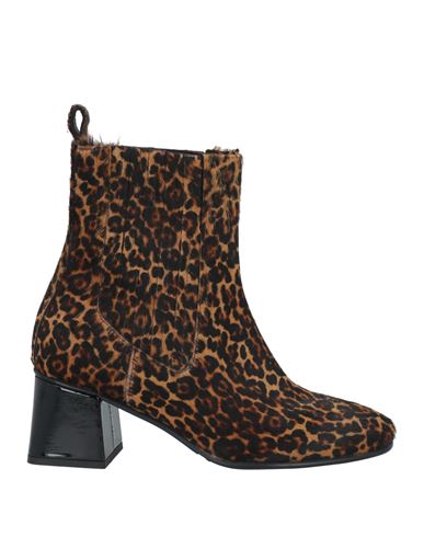 Bruglia Woman Ankle Boots Camel Size 7 Leather In Beige