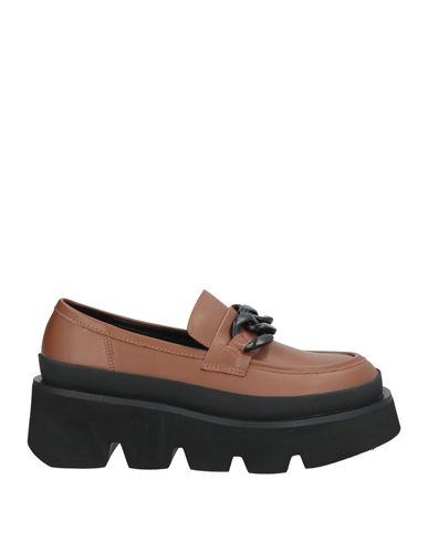 Emanuélle Vee Woman Loafers Brown Size 8 Leather In Brown
