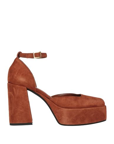 GIAMPAOLO VIOZZI GIAMPAOLO VIOZZI WOMAN PUMPS BROWN SIZE 7 LEATHER 