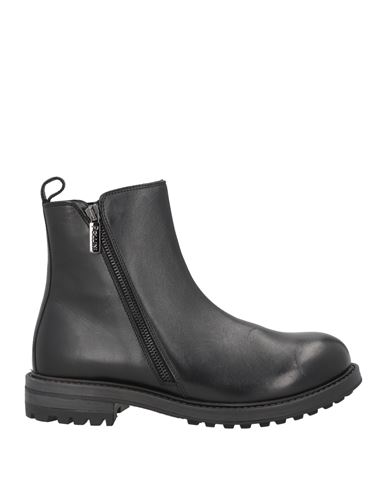 Pollini Man Ankle Boots Black Size 8 Leather In Black