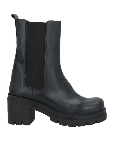 Trend Woman Ankle Boots Black Size 8 Leather In Black