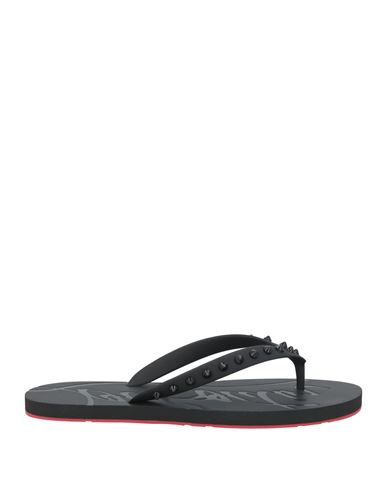 Christian Louboutin Man Thong Sandal Black Size 8 Rubber In Black