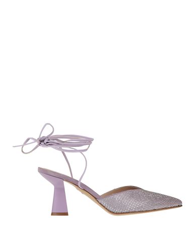 Janet & Janet Woman Pumps Lilac Size 8 Leather In Purple