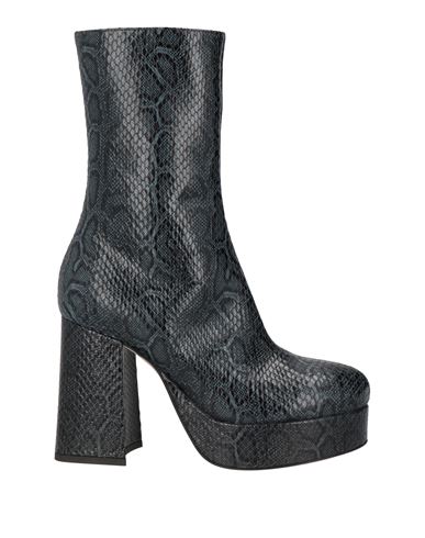 Alberta Ferretti Woman Ankle Boots Slate Blue Size 8 Leather In Blue