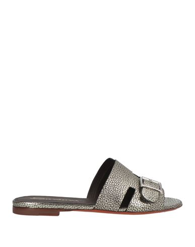 Santoni Woman Sandals Dark Brown Size 8 Leather In Brown
