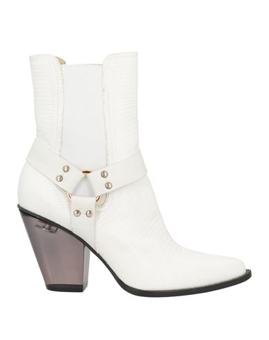 Le Silla Woman Ankle Boots White Size 7 Leather, Textile Fibers In White