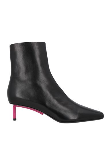 Off-white Woman Ankle Boots Black Size 8 Leather In Black