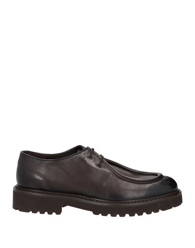 Doucal's Man Lace-up Shoes Dark Brown Size 8 Soft Leather In Brown