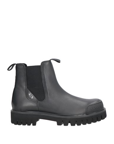 Armani Exchange Man Ankle Boots Black Size 9 Cow Leather In Black