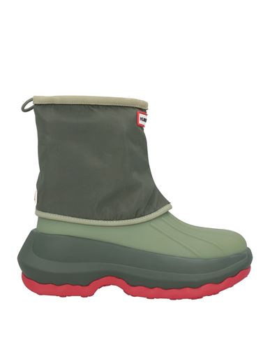 Kenzo X Hunter Woman Ankle Boots Military Green Size 6 Rubber, Textile Fibers In Green