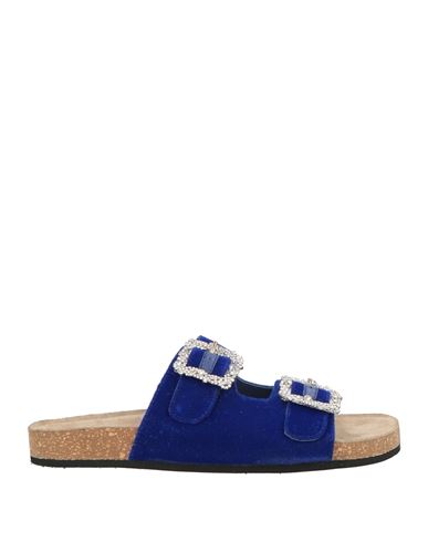 STRATEGIA STRATEGIA WOMAN SANDALS BRIGHT BLUE SIZE 6 TEXTILE FIBERS 