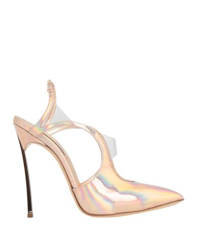 Casadei Woman Pumps Rose Gold Size 7 Leather, Pvc - Polyvinyl Chloride In Rose Gold