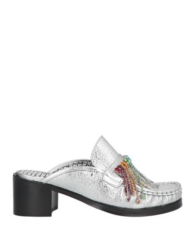 Sophia Webster Woman Mules & Clogs Silver Size 7.5 Leather In Silver