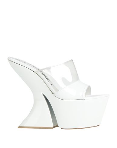 Casadei Woman Sandals White Size 8 Leather, Pvc - Polyvinyl Chloride In White