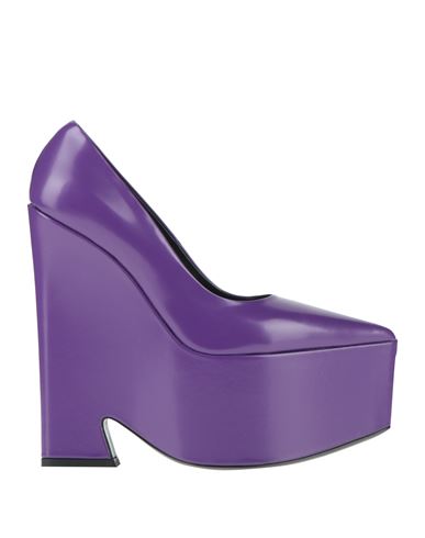 Versace 170mm Tempest Patent Leather Pumps In Purple
