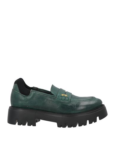 N°21 Woman Loafers Dark Green Size 8 Leather In Green