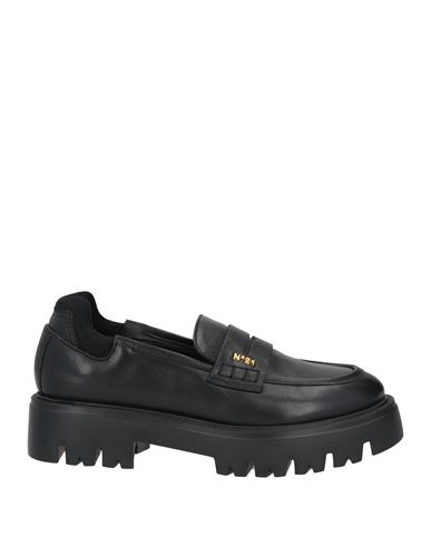 N°21 Logo-plaque Leather Loafers In Black